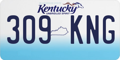 KY license plate 309KNG