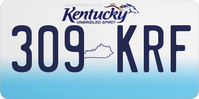 KY license plate 309KRF