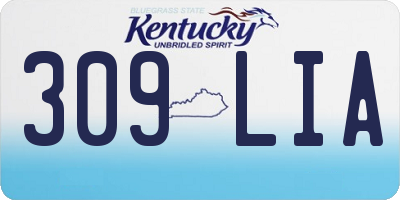 KY license plate 309LIA