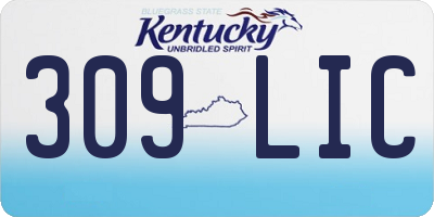 KY license plate 309LIC