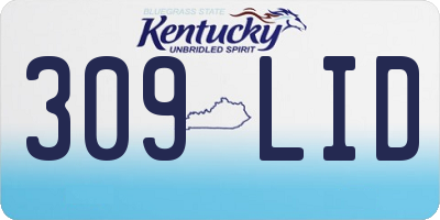 KY license plate 309LID