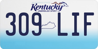 KY license plate 309LIF