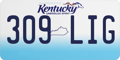 KY license plate 309LIG