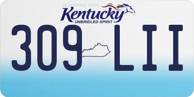 KY license plate 309LII