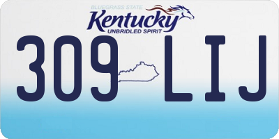 KY license plate 309LIJ