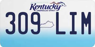 KY license plate 309LIM