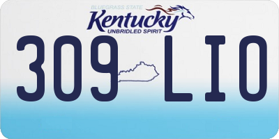 KY license plate 309LIO