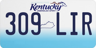 KY license plate 309LIR