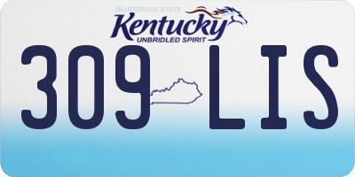 KY license plate 309LIS