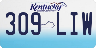KY license plate 309LIW