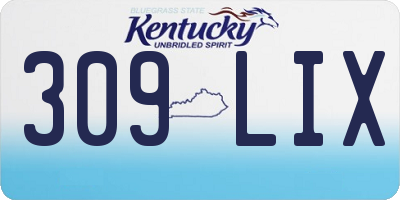 KY license plate 309LIX
