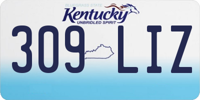 KY license plate 309LIZ