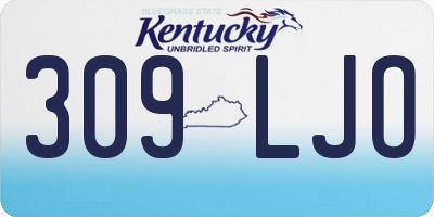 KY license plate 309LJO