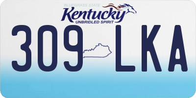 KY license plate 309LKA