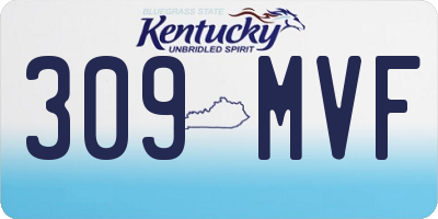 KY license plate 309MVF