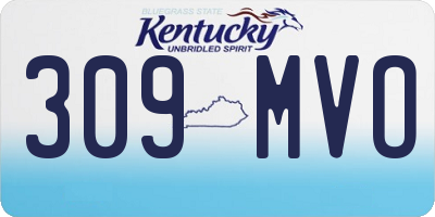 KY license plate 309MVO