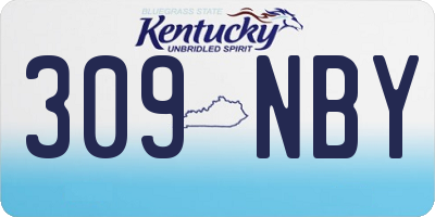 KY license plate 309NBY