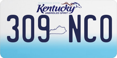 KY license plate 309NCO