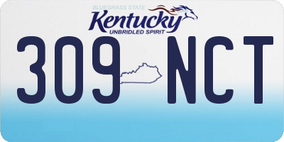 KY license plate 309NCT