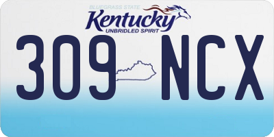 KY license plate 309NCX