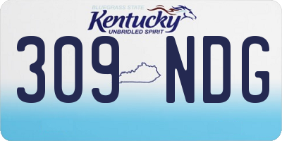 KY license plate 309NDG