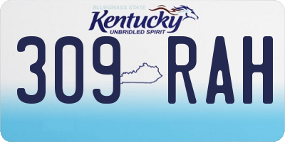 KY license plate 309RAH