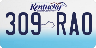 KY license plate 309RAO