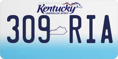 KY license plate 309RIA