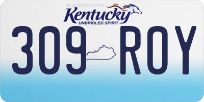 KY license plate 309ROY