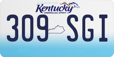 KY license plate 309SGI