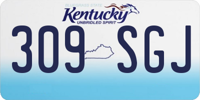 KY license plate 309SGJ