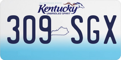 KY license plate 309SGX