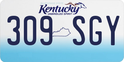KY license plate 309SGY
