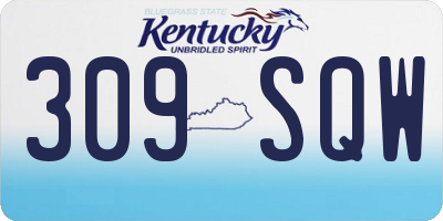 KY license plate 309SQW