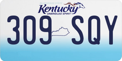 KY license plate 309SQY