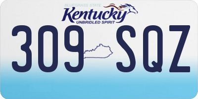 KY license plate 309SQZ