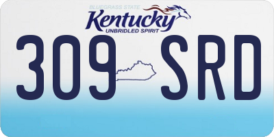 KY license plate 309SRD