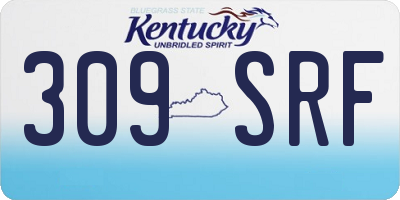 KY license plate 309SRF