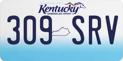 KY license plate 309SRV