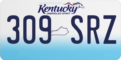 KY license plate 309SRZ