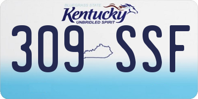KY license plate 309SSF