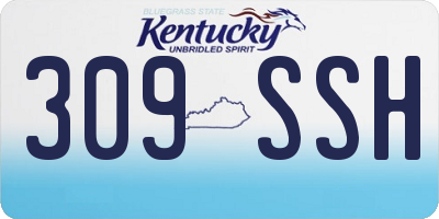 KY license plate 309SSH