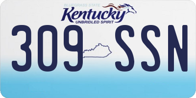 KY license plate 309SSN