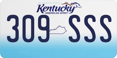 KY license plate 309SSS