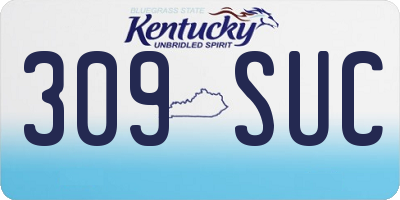 KY license plate 309SUC