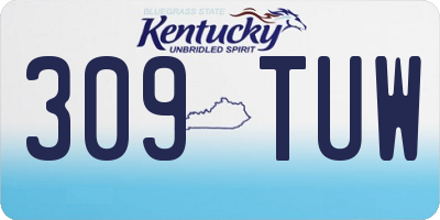 KY license plate 309TUW