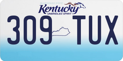 KY license plate 309TUX