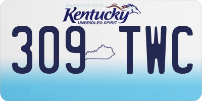 KY license plate 309TWC