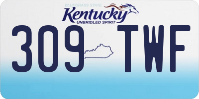 KY license plate 309TWF