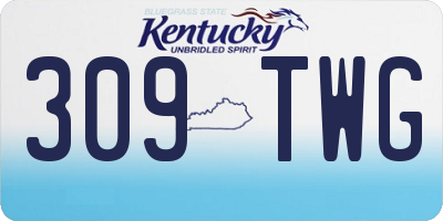 KY license plate 309TWG